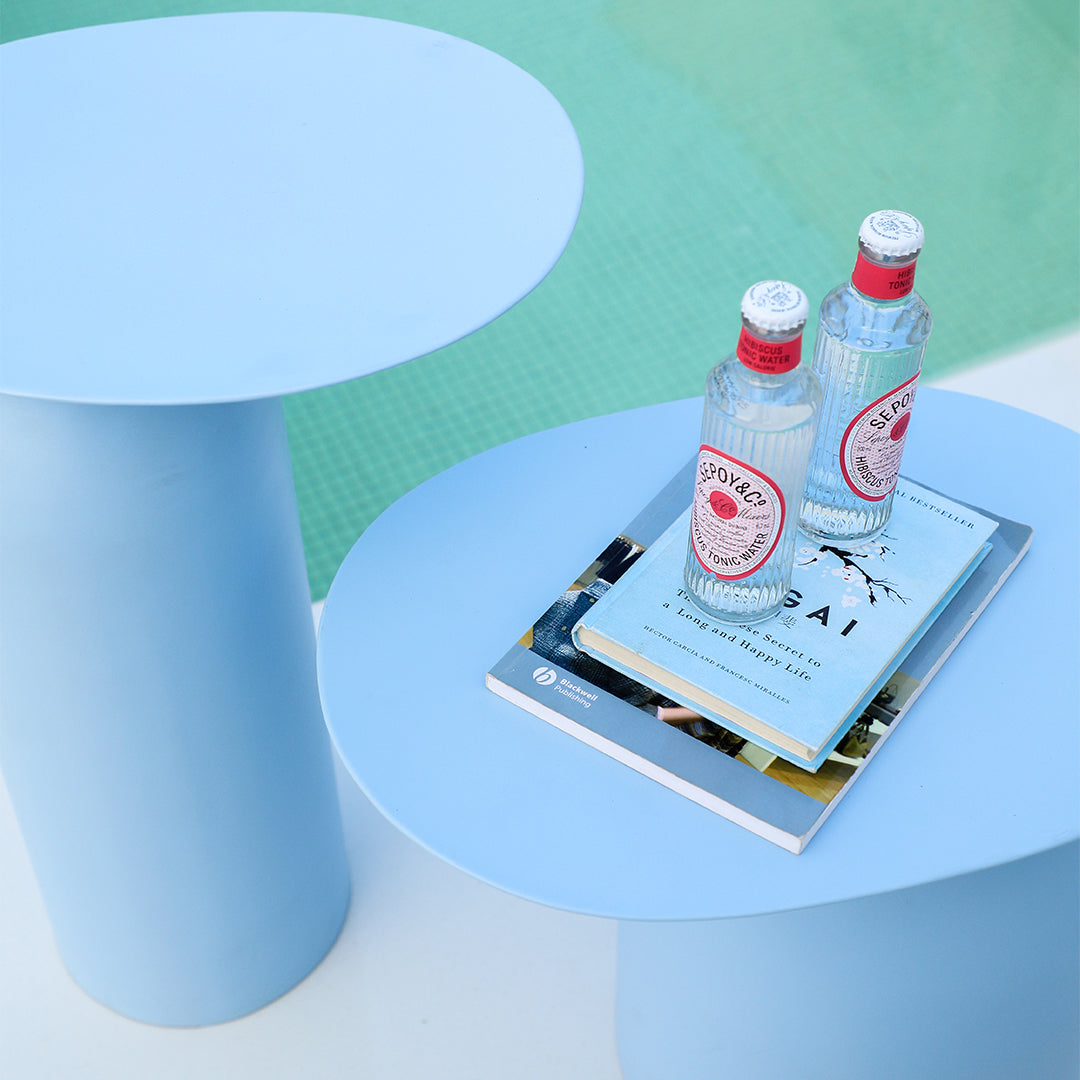 Dolphin Tables Set of 2 Sky Blue